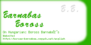 barnabas boross business card